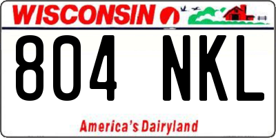 WI license plate 804NKL