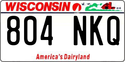 WI license plate 804NKQ