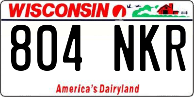 WI license plate 804NKR