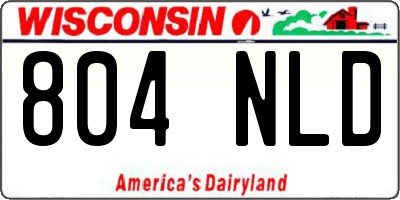 WI license plate 804NLD