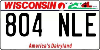 WI license plate 804NLE