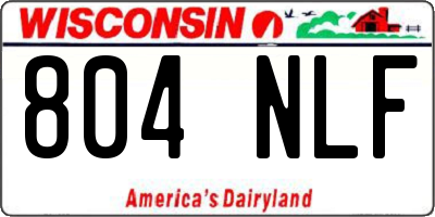 WI license plate 804NLF