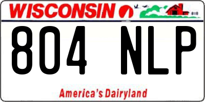 WI license plate 804NLP