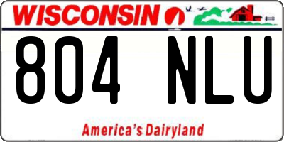 WI license plate 804NLU
