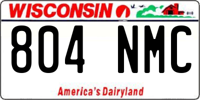WI license plate 804NMC
