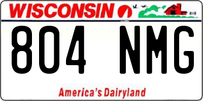WI license plate 804NMG