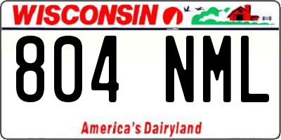 WI license plate 804NML