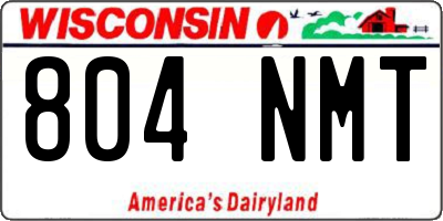 WI license plate 804NMT