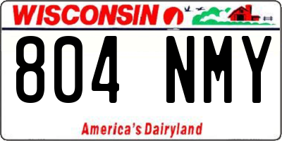 WI license plate 804NMY