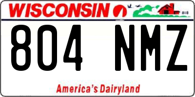 WI license plate 804NMZ