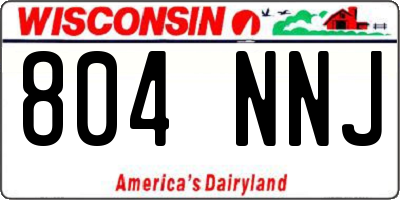 WI license plate 804NNJ