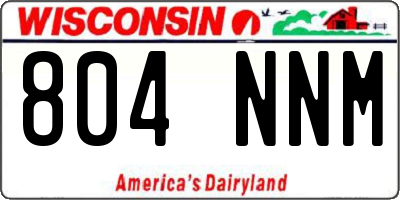 WI license plate 804NNM