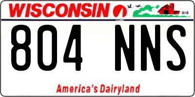 WI license plate 804NNS