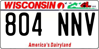 WI license plate 804NNV