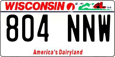 WI license plate 804NNW