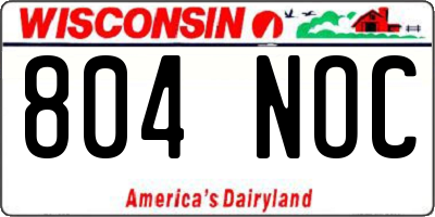 WI license plate 804NOC