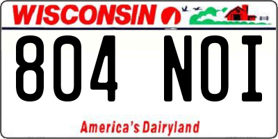 WI license plate 804NOI