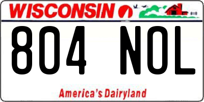 WI license plate 804NOL
