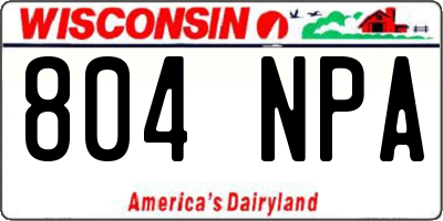 WI license plate 804NPA