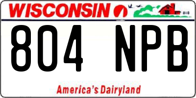 WI license plate 804NPB