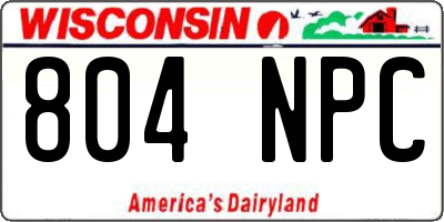 WI license plate 804NPC