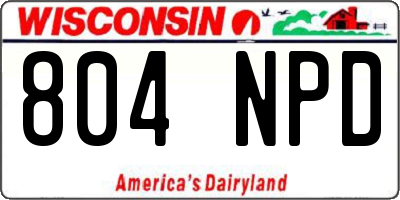 WI license plate 804NPD