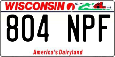 WI license plate 804NPF