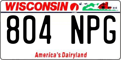 WI license plate 804NPG