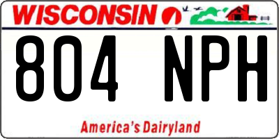 WI license plate 804NPH