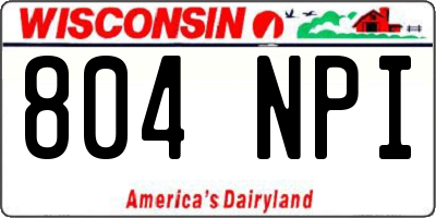 WI license plate 804NPI