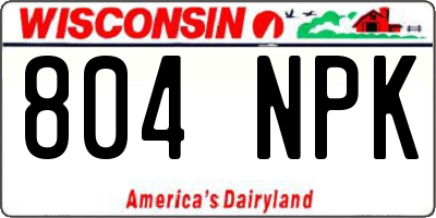 WI license plate 804NPK