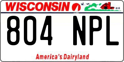 WI license plate 804NPL