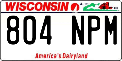 WI license plate 804NPM