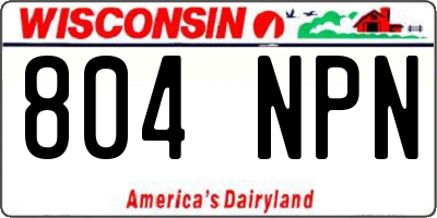 WI license plate 804NPN