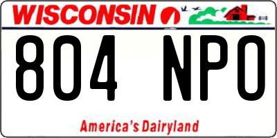 WI license plate 804NPO