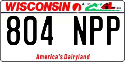 WI license plate 804NPP