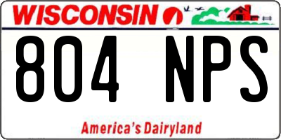 WI license plate 804NPS