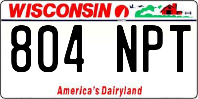 WI license plate 804NPT