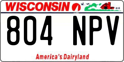 WI license plate 804NPV