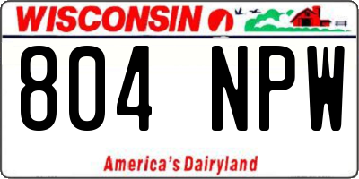 WI license plate 804NPW
