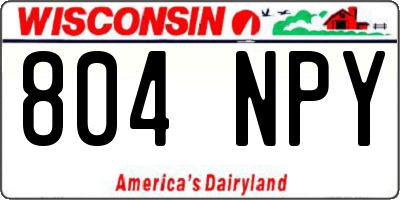 WI license plate 804NPY