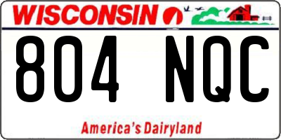 WI license plate 804NQC