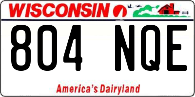 WI license plate 804NQE