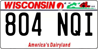 WI license plate 804NQI