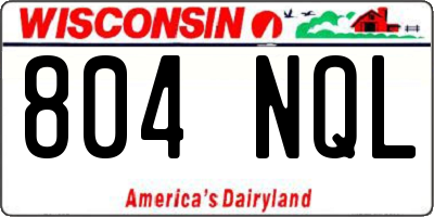 WI license plate 804NQL