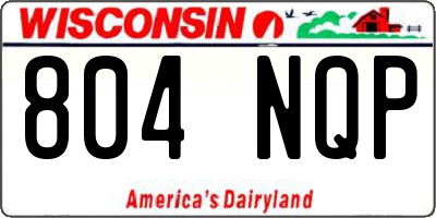 WI license plate 804NQP