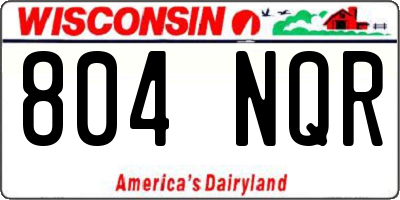 WI license plate 804NQR