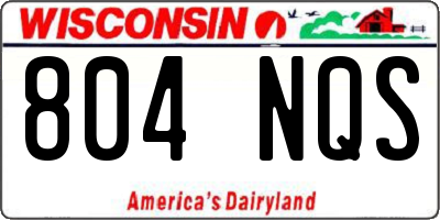 WI license plate 804NQS