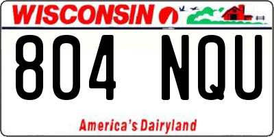 WI license plate 804NQU