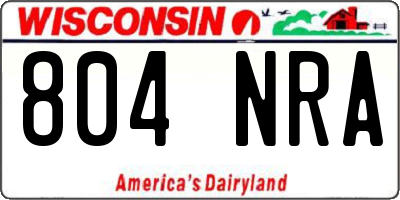 WI license plate 804NRA